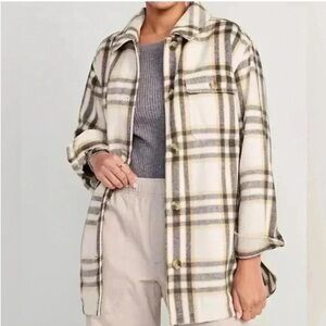 NWT Plaid Shacket Jacket XL Petite | Old Navy | Lined Button Front Overshirt